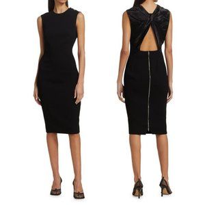NWT Victoria Beckham LBD Black Twist Back Sleeveless Sheath Dress US 6